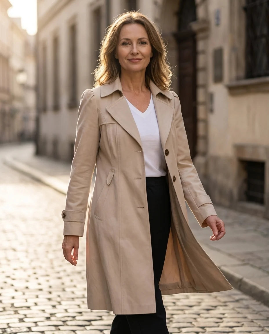 Catalina™ | Elegante Gabardina Vintage