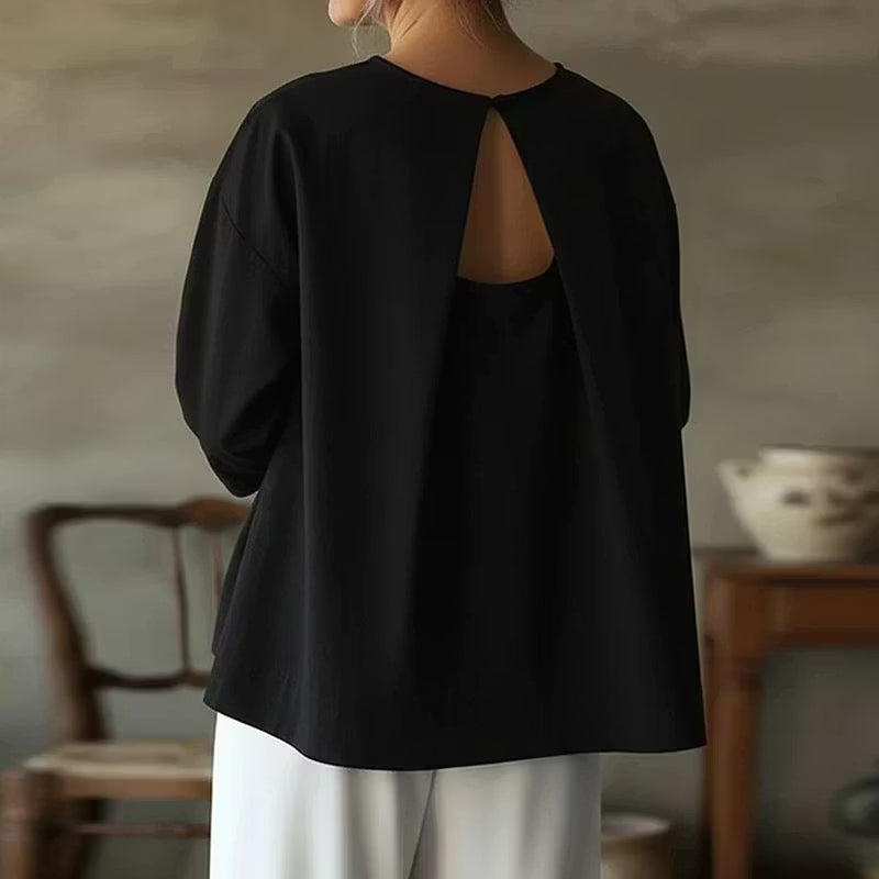 CAMISA FEMENINA CASUAL EN MEZCLA DE LINO