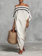 Amelia - vestido maxi femenino minimalista en lino