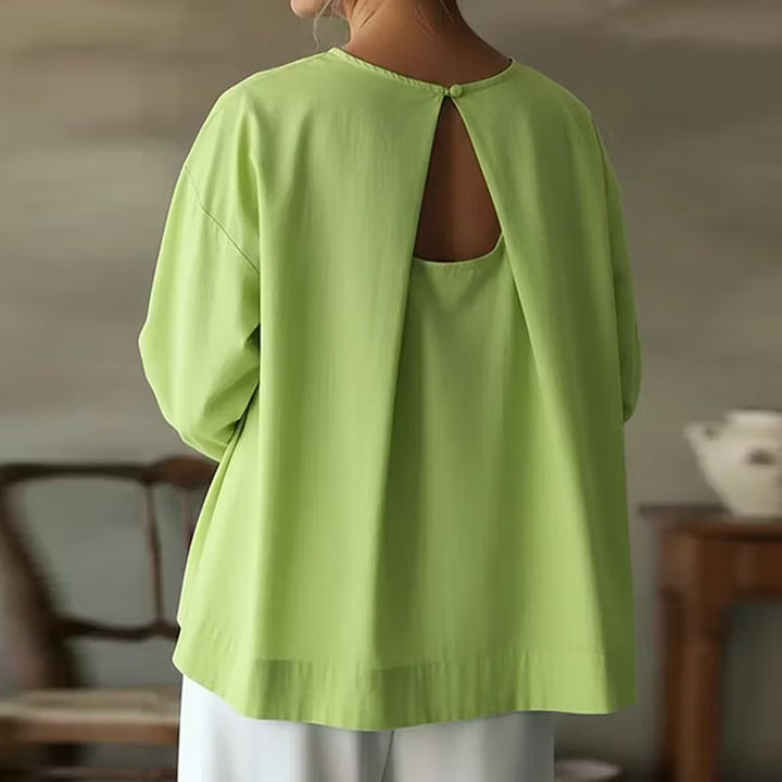 CAMISA FEMENINA CASUAL EN MEZCLA DE LINO