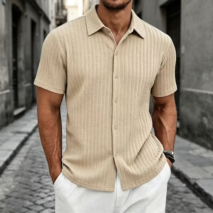 Polo Homem Jacquard Casual Primavera Verão