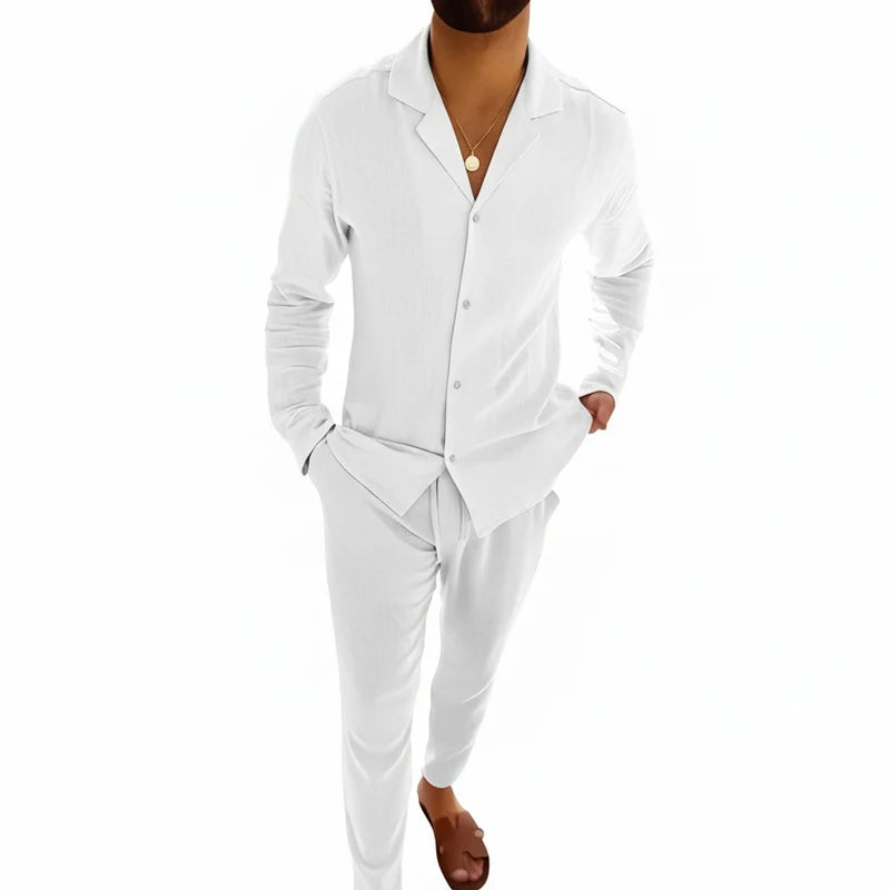 Conjunto Elegante De Dos Piezas Para Hombre Ropa Ligera De Verano Cómodo Casual Y Coordinado