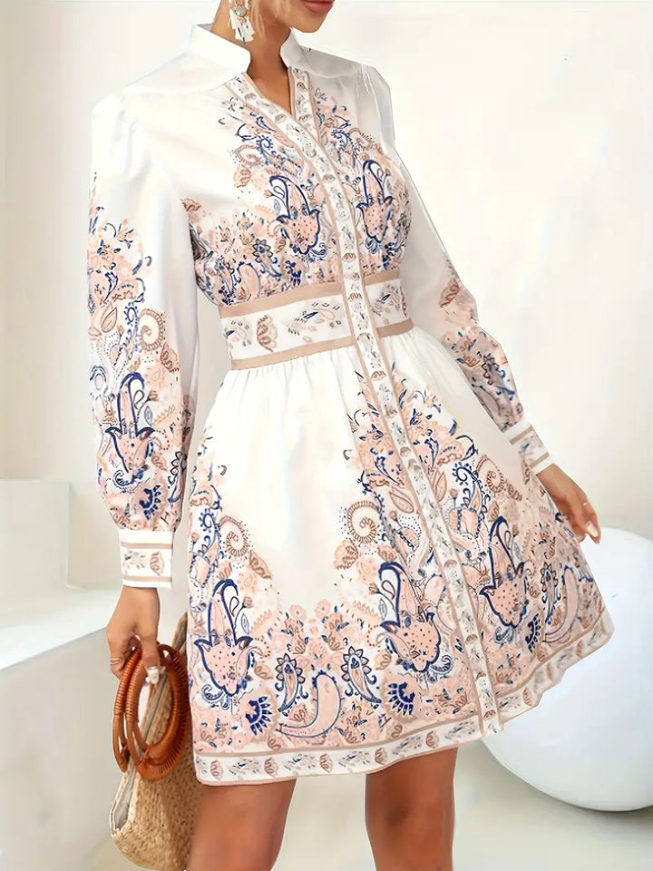 Vestido Maxi Floral Inspirado En Heidi, Con Escote En V Y Mangas Largas, Para Ocasiones Festivas