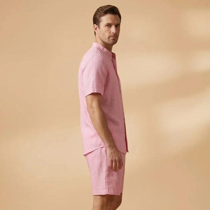 Francisco | Conjunto Camisa Manga Corta Shorts Hombre Cintura Elástica