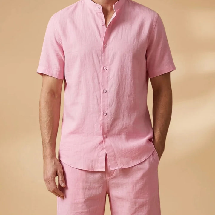 Francisco | Conjunto Camisa Manga Corta Shorts Hombre Cintura Elástica