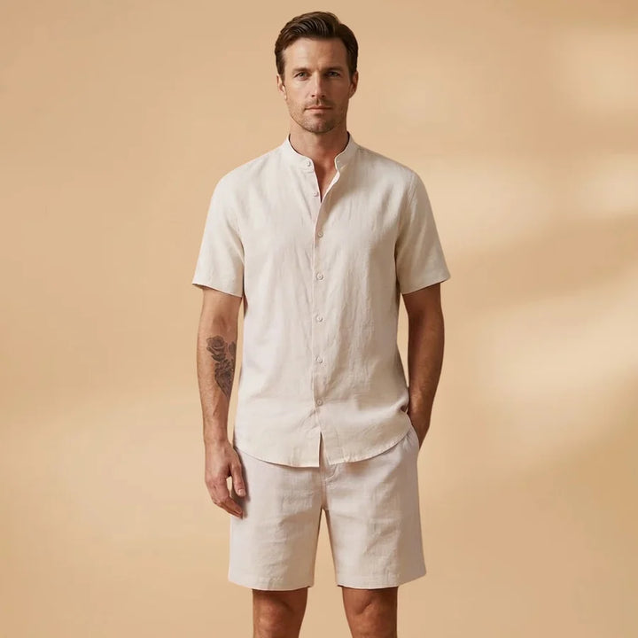 Francisco | Conjunto Camisa Manga Corta Shorts Hombre Cintura Elástica