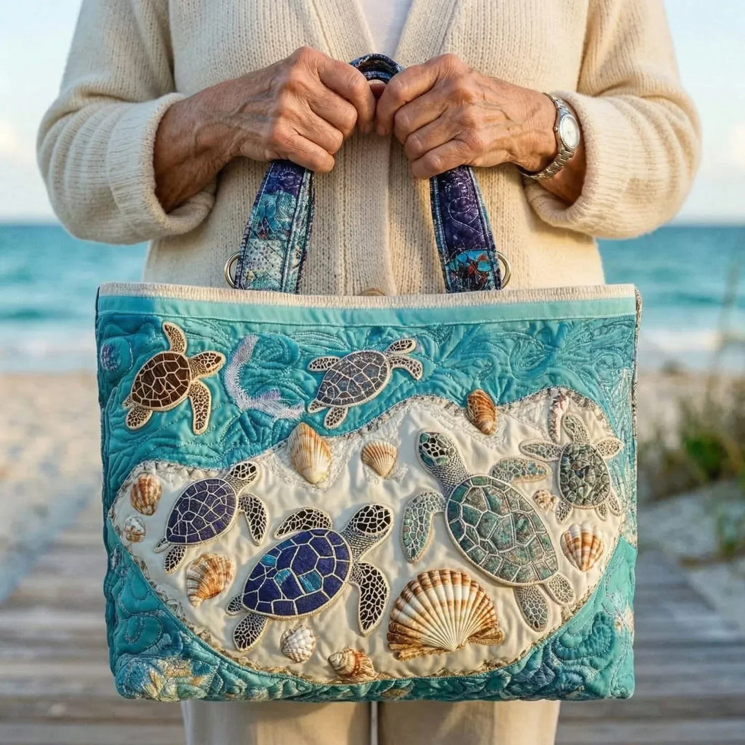 Bolso Artesanal Acolchado - Amor Por Las Tortugas