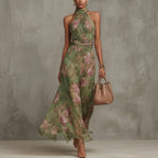 FILIPA - VESTIDO LARGO HALTER FLORAL