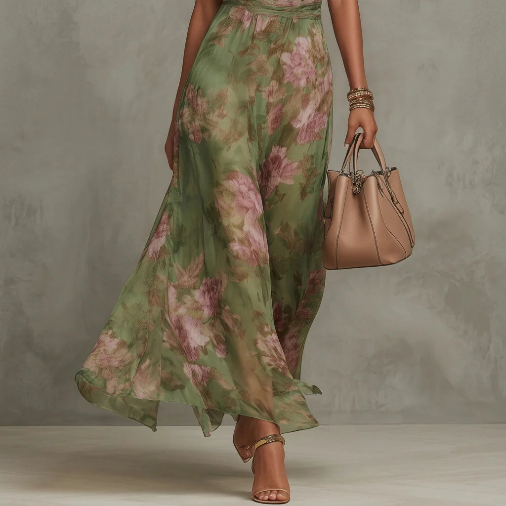 FILIPA - VESTIDO LARGO HALTER FLORAL
