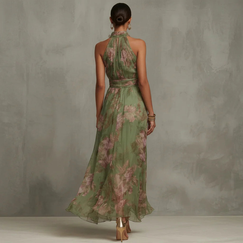 Filipa - Vestido Comprido Halter Floral