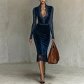 Teresa - vestido midi elegante con escote en v