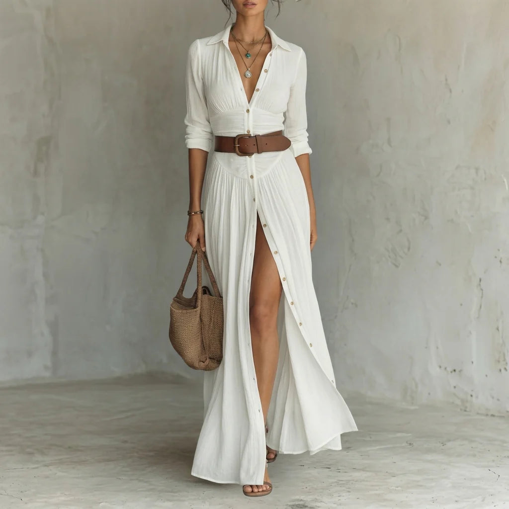 Maria - vestido maxi de lino