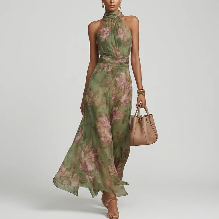 Filipa - Vestido Comprido Halter Floral