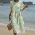Gabriela - vestido midi con estampado de plantas y flores