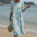 Catia - vestido midi con estampado de plantas y flores