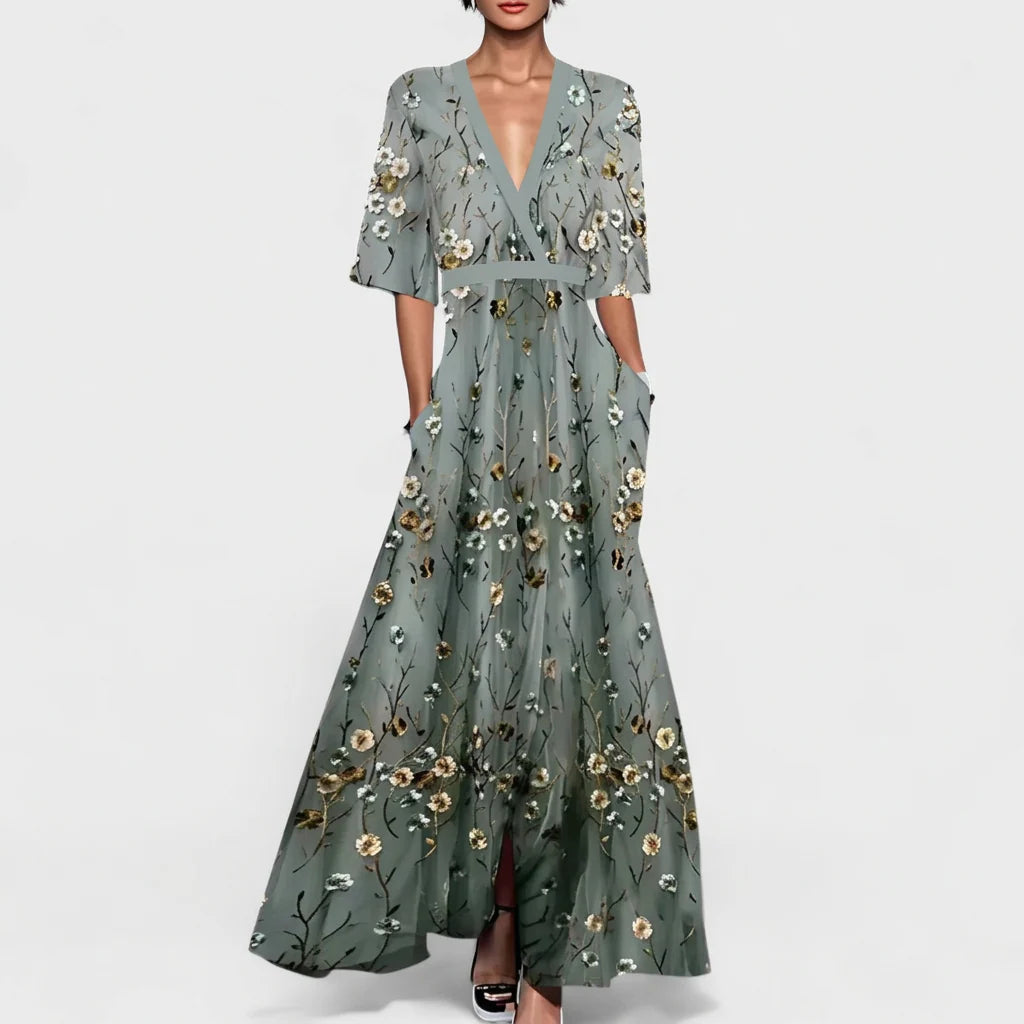Rute - vestido maxi floral elegante para mujer