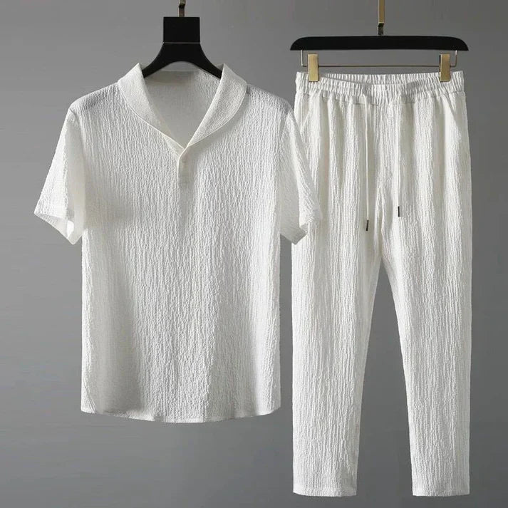 Luca - Short-Sleeved Shirt And Pants With Elastic Waistband