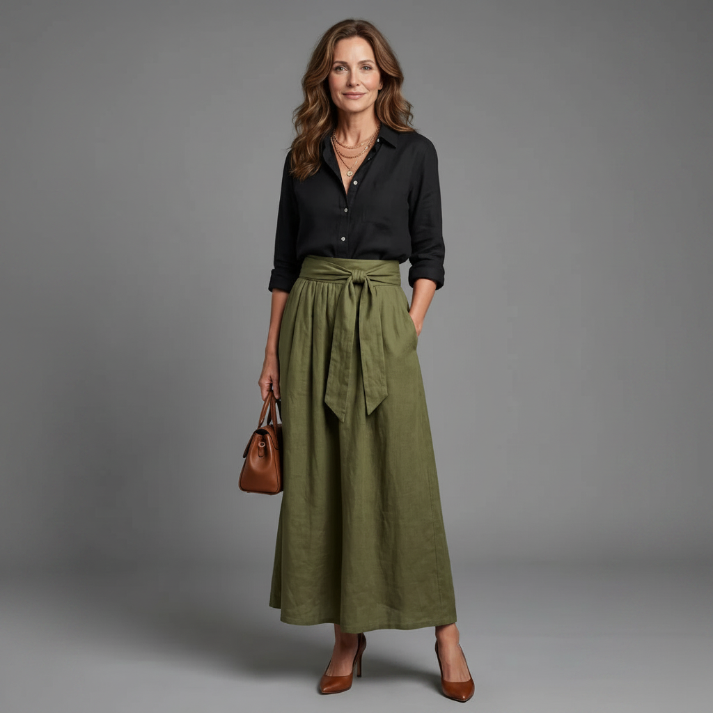 Gabriela™ | conjunto de dos piezas con falda midi
