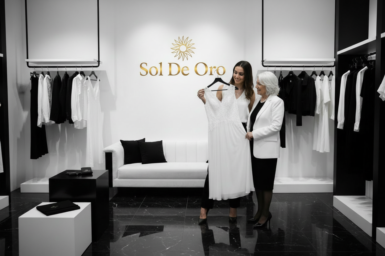 Hero Sol De Oro com vestidos e logótipo