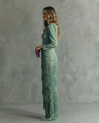 Clara™ | Vestido Midi Elegante con Mangas de Flecos