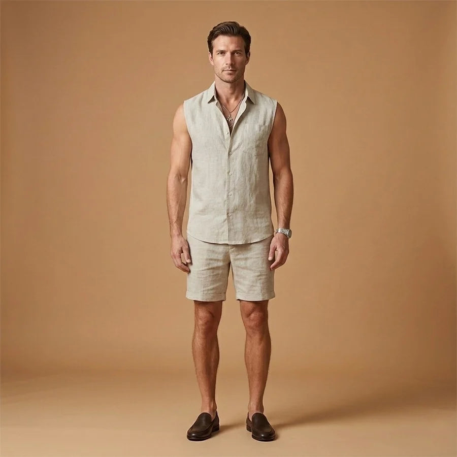Hugo | Conjunto Camisa Sin Mangas Shorts Hombre Verano
