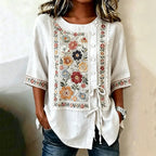 - TOP BOHO FLORAL RETRO MANGA CORTA