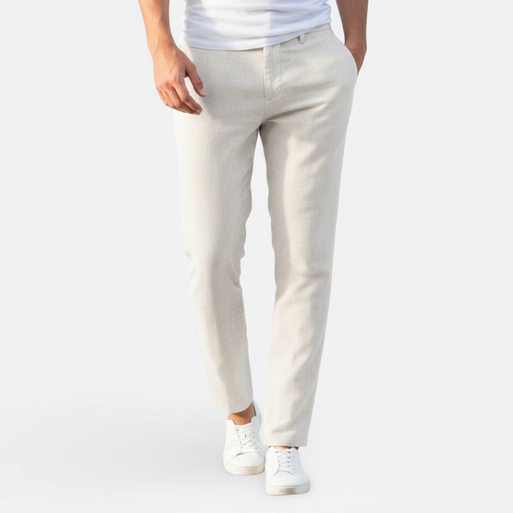 Hélder - Calças Casuais Leves de Linho