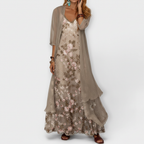 Mara - conjunto 2 piezas vestido maxi con chaqueta