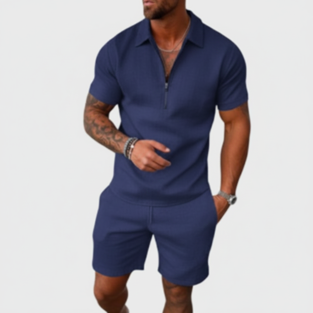André - Conjunto de Camisa Polo y Shorts