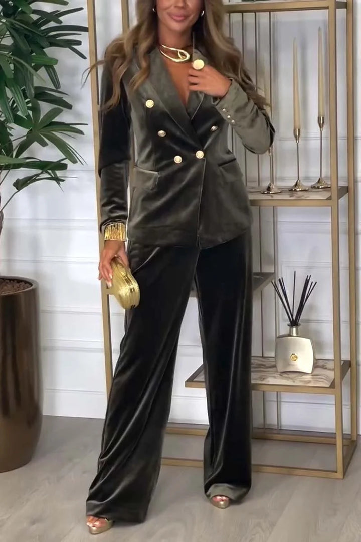 Conjunto Lora Terciopelo Mujer - Traje Lujoso De Dos Piezas