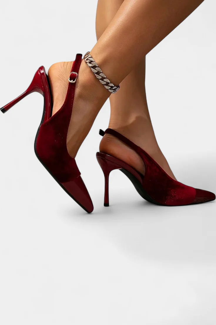 Candice | Sapatos Stiletto Em Veludo Patchwork