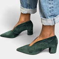 Hazel | tacones gruesos en verde oscuro