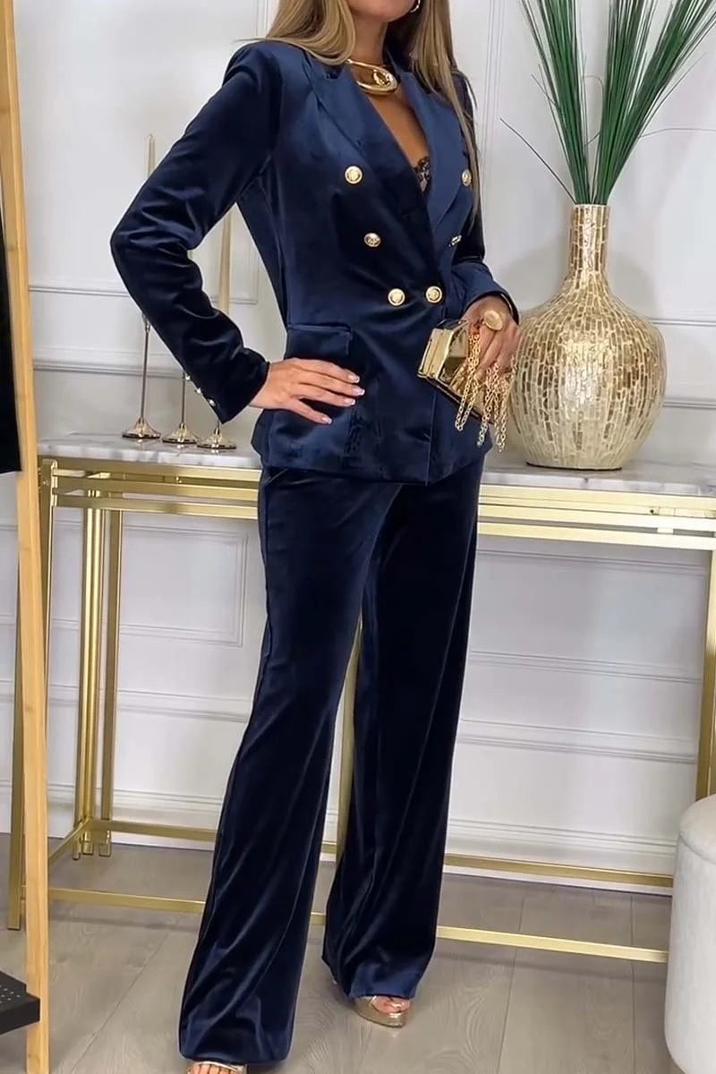 Conjunto Lora Terciopelo Mujer - Traje Lujoso De Dos Piezas