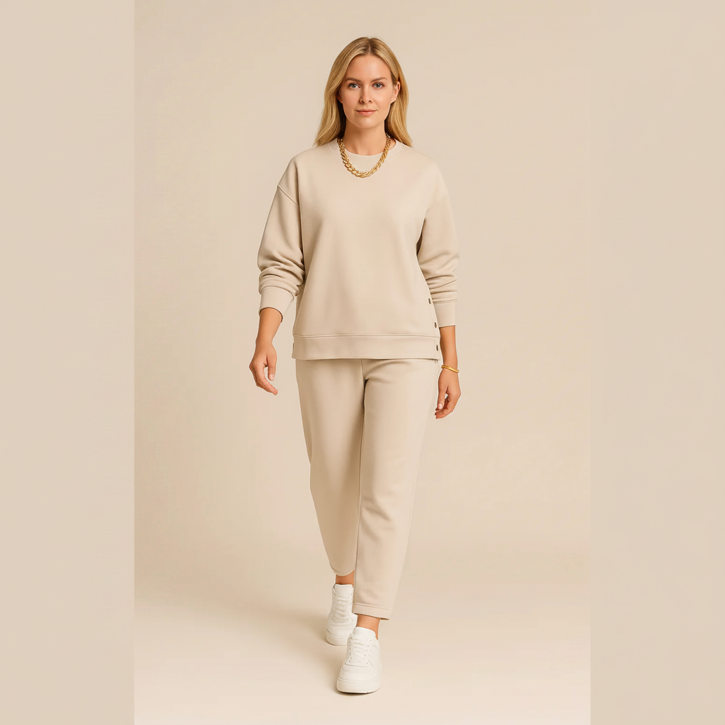 NATÁLIA - CONJUNTO DE PUNTO ELEGANTE - Beige