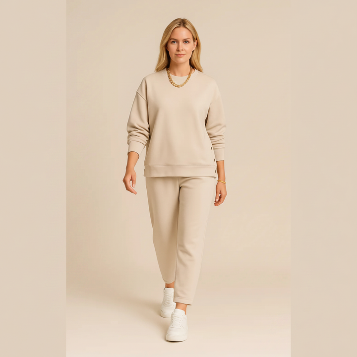 NATÁLIA - CONJUNTO DE PUNTO ELEGANTE - Beige