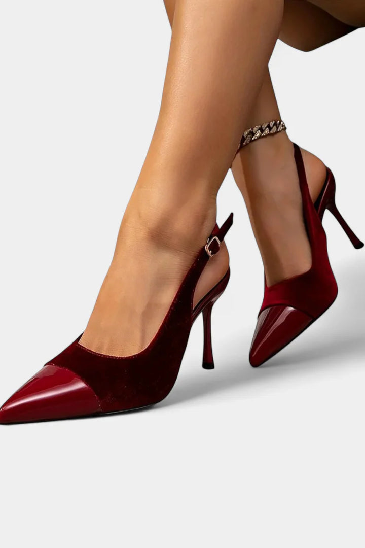 Candice | Sapatos Stiletto Em Veludo Patchwork
