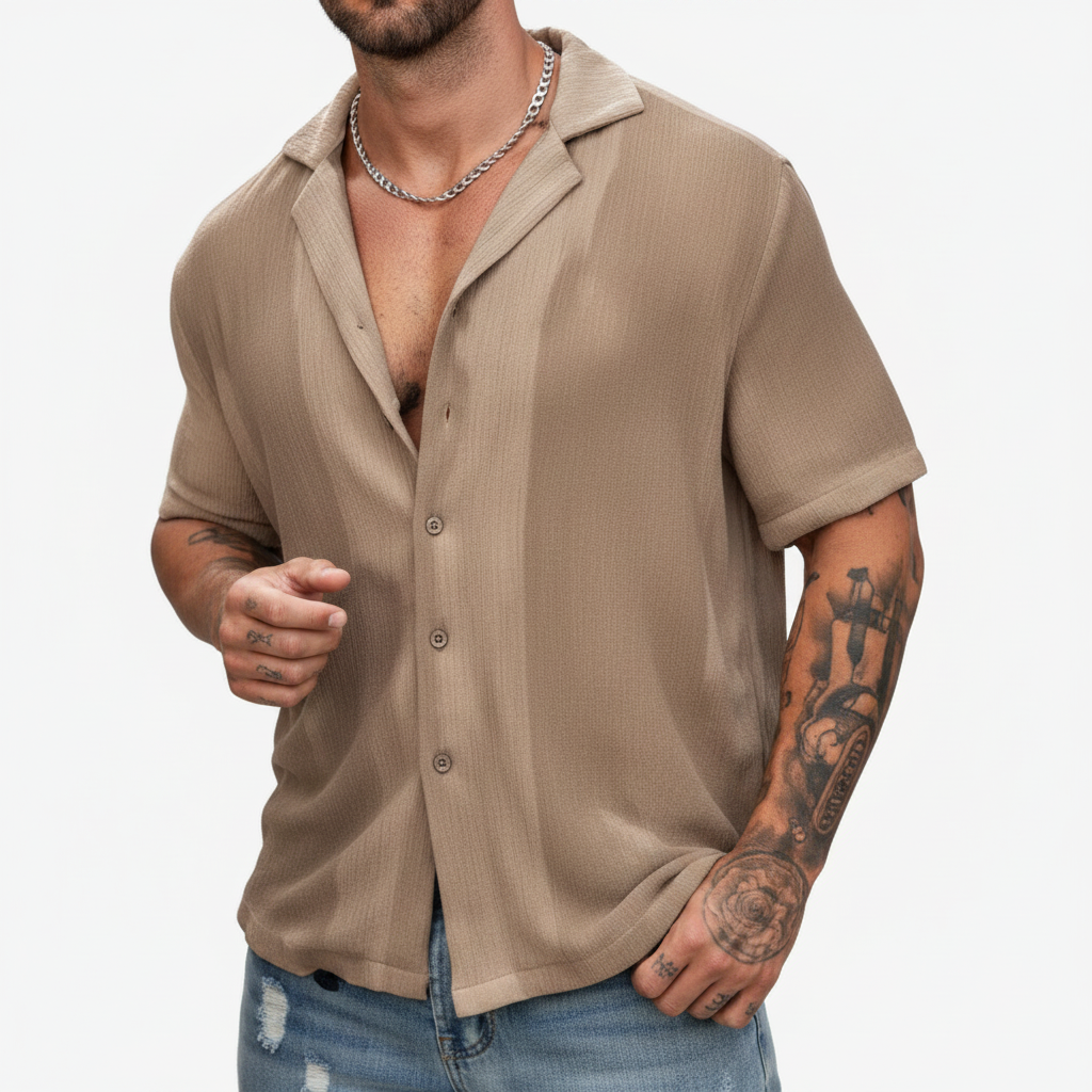 CAMISA DE MANGA CORTA - MALLA HUECA