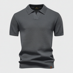 Polo cinza com logo Sol De Oro