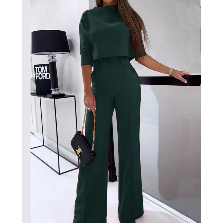 Women's Elegant Wide-Leg Tailored Pants Set