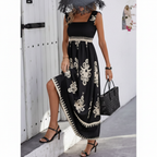 Neila | Vestido largo con escote cuadrado y estampado