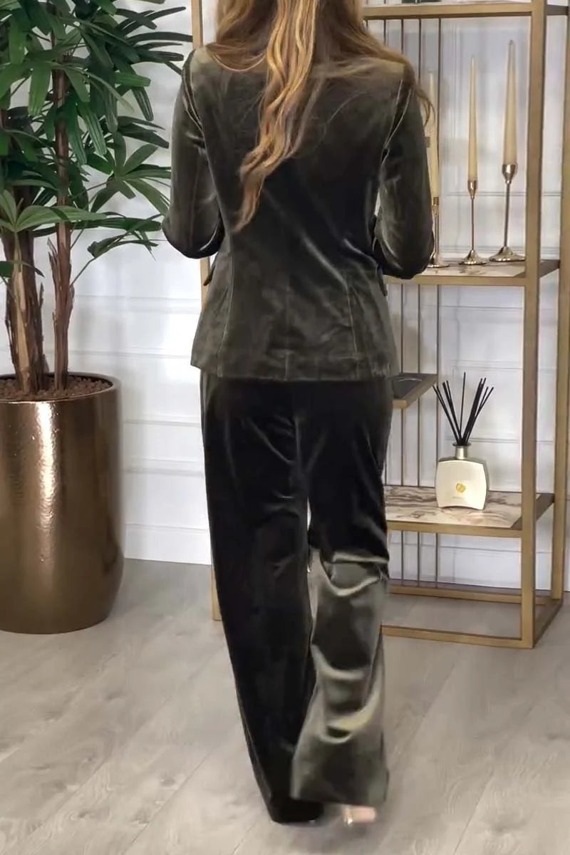 Conjunto Lora Terciopelo Mujer - Traje Lujoso De Dos Piezas