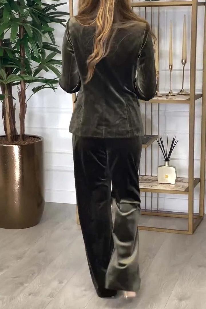 Conjunto Lora Terciopelo Mujer - Traje Lujoso De Dos Piezas
