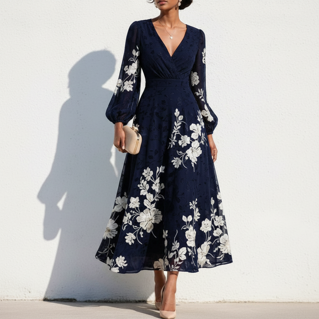 Aurelia - Vestido Midi con Escote en V HD 6