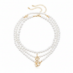 Bárbara - Conjunto de collares dorados con perlas HD 5