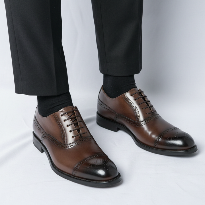 Carlos - Sapatos Clássicos De Fato Em Couro Brogue