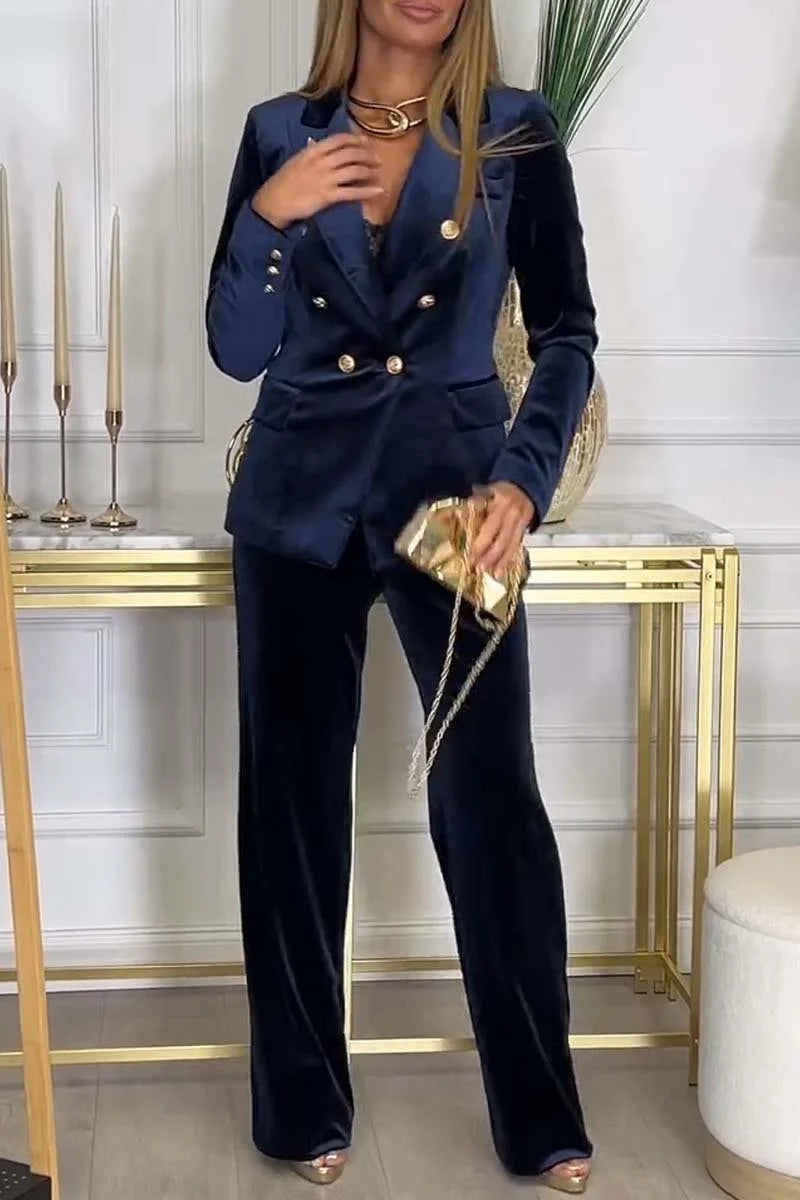 Conjunto Lora Terciopelo Mujer - Traje Lujoso De Dos Piezas