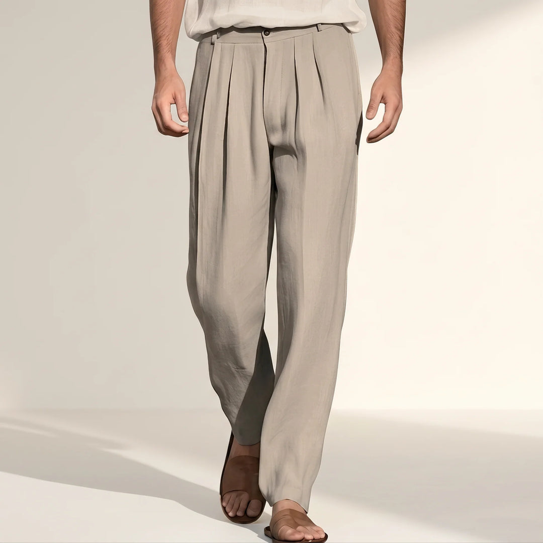 Randall - Pantalones Casuales Plisados De Pierna Ancha