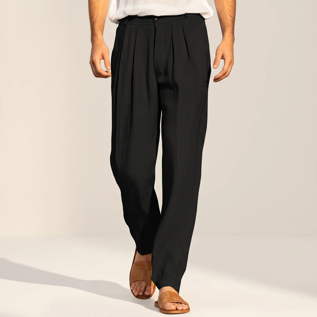 Randall - Pantalones Casuales Plisados De Pierna Ancha
