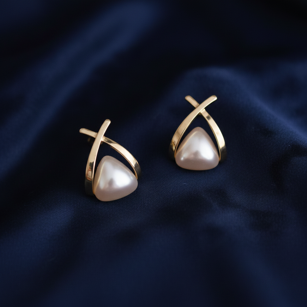 Cielo | pendientes dorados con perlas