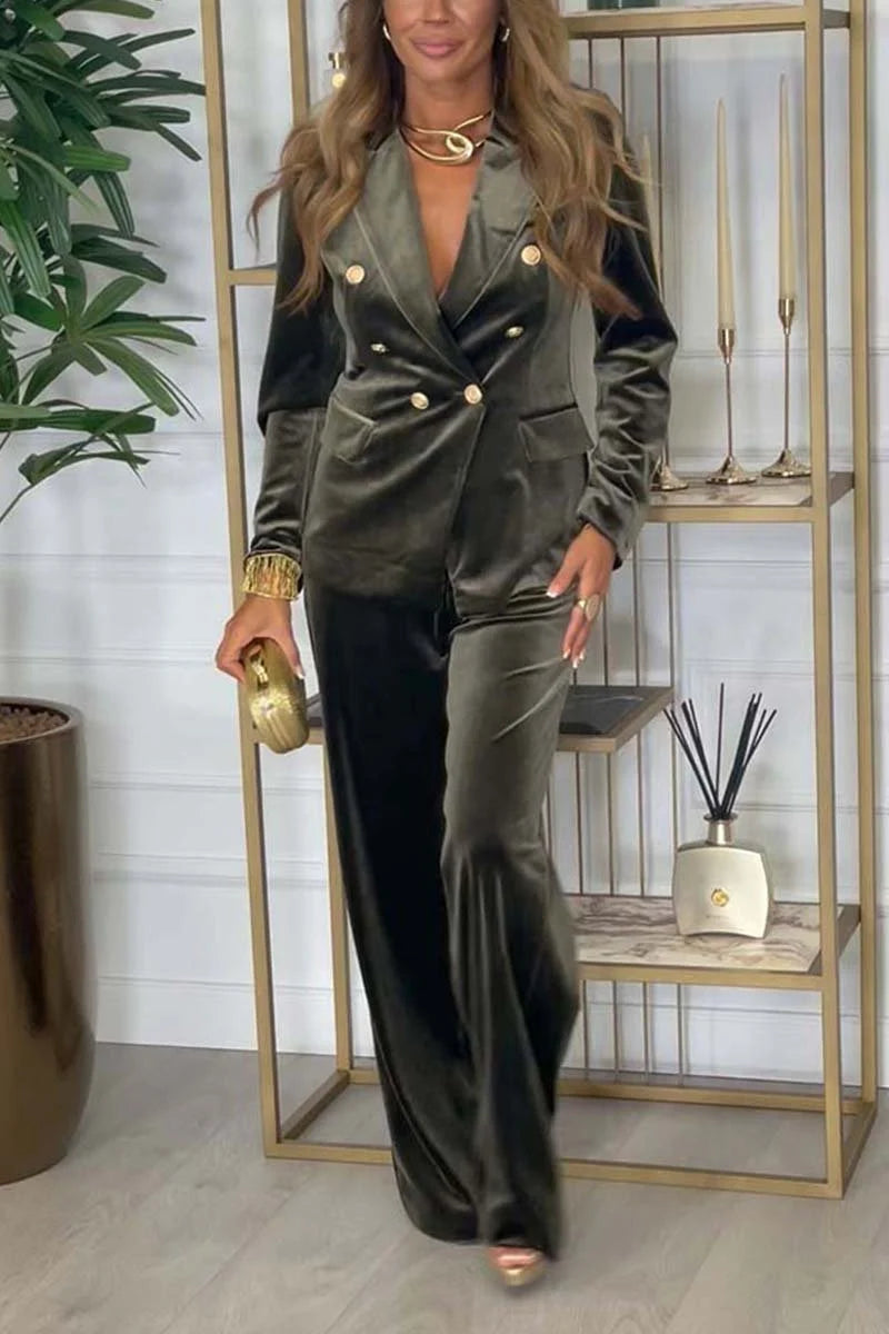 Conjunto Lora Terciopelo Mujer - Traje Lujoso De Dos Piezas